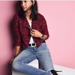 NWT❤️WHBM Lace Moto Jacket size M